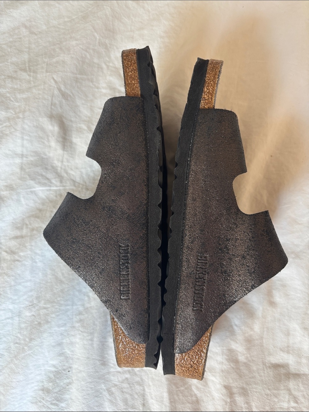 EUC Birkenstock Arizona Washed Metallic Antique Black, 37 - Rare - Picture 5 of 9
